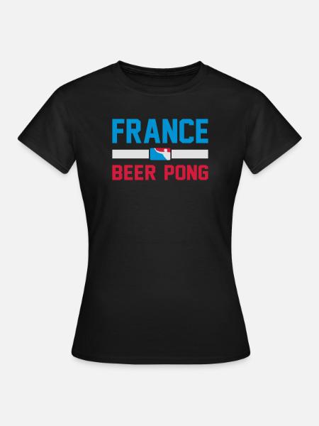 Beer Pong France - Frauen T-Shirt - Schwarz