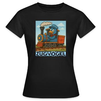 Zugvogel by Rico Beck - Frauen T-Shirt - Schwarz - Vorne - AI Model Female 172 dark (172cm)
