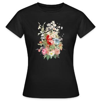 Design élégant de bouquet floral vintage - T-shirt Femme - noir - Devant - AI Model Female 172 dark (172cm)