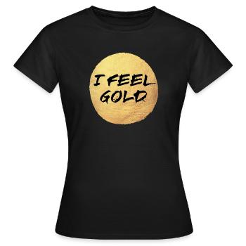 Cercle de yoga d’or Sentiment de soleil Méditation exclusive - T-shirt Femme - noir - Devant - AI Model Female 172 dark (172cm)