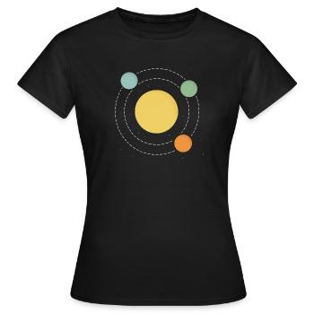 Orbite du Soleil Abstrait Print Design - T-shirt Femme - noir - Devant - AI Model Female 172 dark (172cm)