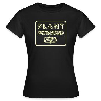 Plant powered - Women's T-Shirt - black - Front - AI Model Female 172 dark (172cm)