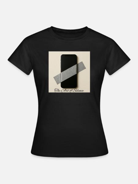 Silent Mobile Kunstdruck - Frauen T-Shirt - Schwarz