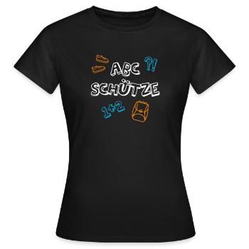 ABC Shooter School Débutants Satchel Élèves 1ère Année - T-shirt Femme - noir - Devant - AI Model Female 172 dark (172cm)