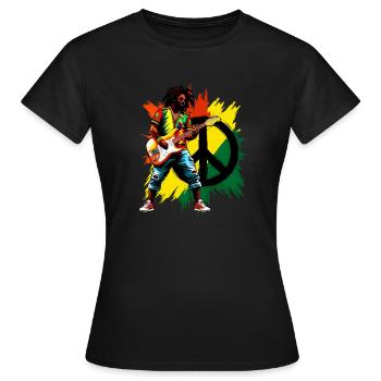 Reggae music and peace - Women's T-Shirt - black - Front - AI Model Female 172 dark (172cm)