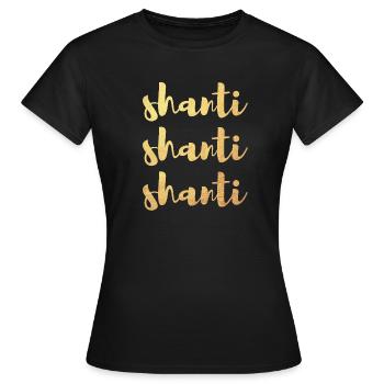 Or Shanti Méditation Namaste Yoga Manuscrit om - T-shirt Femme - noir - Devant - AI Model Female 172 dark (172cm)