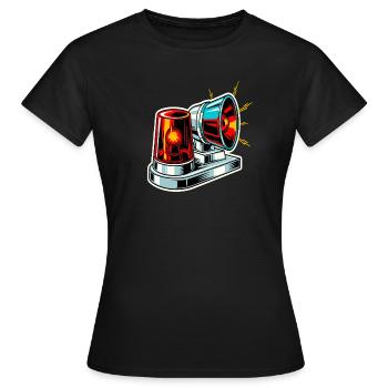 Voyant d’avertissement de sirène d’incendie - T-shirt Femme - noir - Devant - AI Model Female 172 dark (172cm)