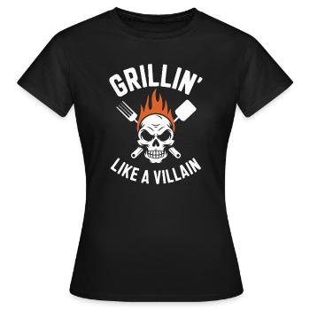 Griller le crâne Inferno T-Shirt Design - T-shirt Femme - noir - Devant - AI Model Female 172 dark (172cm)