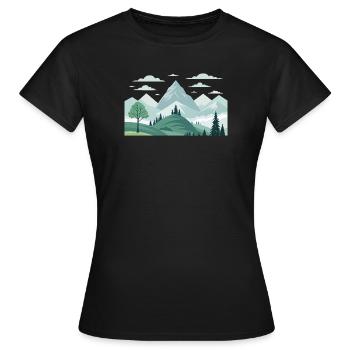 Gebirge - Frauen T-Shirt - Schwarz - Vorne - AI Model Female 172 dark (172cm)