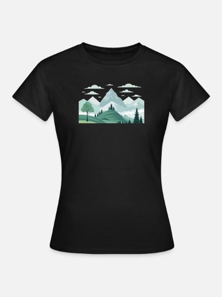 Gebirge - Frauen T-Shirt - Schwarz