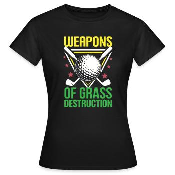 Golf - Armes de destruction de l’herbe - T-shirt Femme - noir - Devant - AI Model Female 172 dark (172cm)