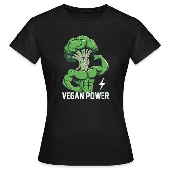 Puissance végétalienne - T-shirt Femme - noir - Devant - AI Model Female 172 dark (172cm)