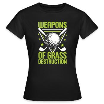 Golf - Armes de destruction de l’herbe - T-shirt Femme - noir - Devant - AI Model Female 172 dark (172cm)