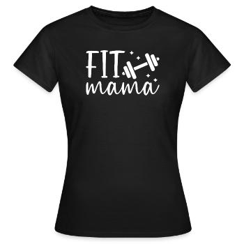 Fit Mama avec haltère - T-shirt Femme - noir - Devant - AI Model Female 172 dark (172cm)