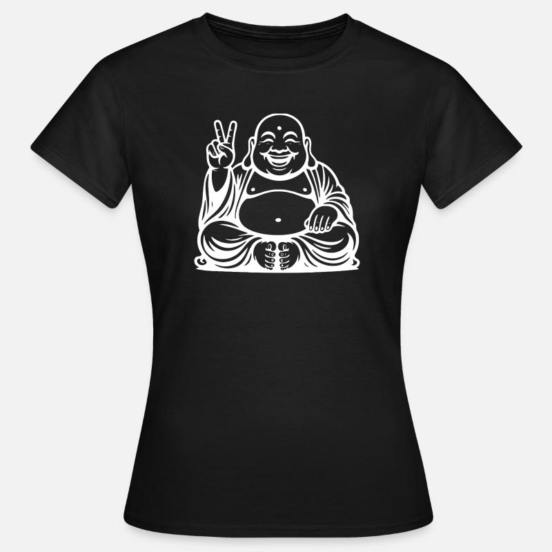 Joyful Laughing Buddha Design - Women's T-Shirt - black