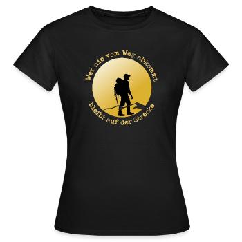 Randonneurs sur la route - T-shirt Femme - noir - Devant - AI Model Female 172 dark (172cm)