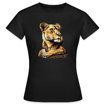 Lionne Lionne Maman Lionne Lionnes Maman Lions sauvages - T-shirt Femme - noir - Devant - AI Model Female 172 dark (172cm)