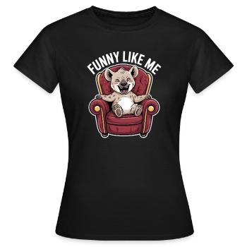 Niedliche Hyäne Comicfigur - Frauen T-Shirt - Schwarz - Vorne - AI Model Female 172 dark (172cm)