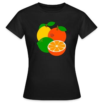 Früchte - Frauen T-Shirt - Schwarz - Vorne - AI Model Female 172 dark (172cm)