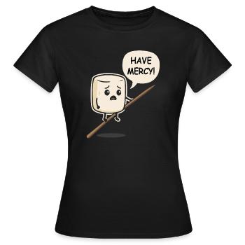 Sweet Marshmallow dit - Ayez pitié ! - T-shirt Femme - noir - Devant - AI Model Female 172 dark (172cm)