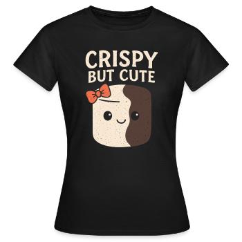 Crispy but cute - Marshmallow Humor - Women's T-Shirt - black - Front - AI Model Female 172 dark (172cm)