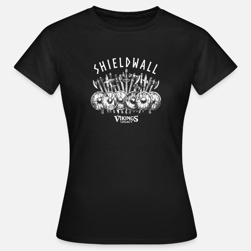 Shieldwall - der Schildwall der Wikinger - Frauen T-Shirt - Schwarz