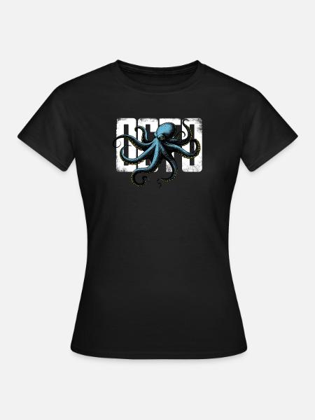 Stilisierter Oktopus - Frauen T-Shirt - Schwarz