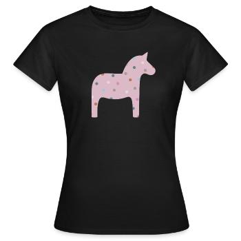 Dala Horse Dots Dots Scandinavian Decoration Scandinavian - Women's T-Shirt - black - Front - AI Model Female 172 dark (172cm)