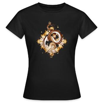 Serpent avec couronne – symbole plein de grâce et de puissance - T-shirt Femme - noir - Devant - AI Model Female 172 dark (172cm)