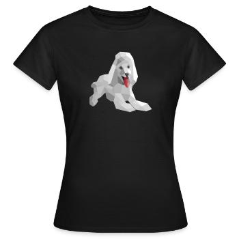 Eleganter Low-Poly-Pudel - Frauen T-Shirt - Schwarz - Vorne - AI Model Female 172 dark (172cm)