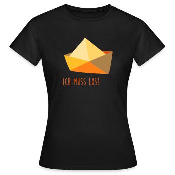 Bateau Aviron Mer Bateau Papier Vacances Maritime - T-shirt Femme - noir - Devant - AI Model Female 172 dark (172cm)
