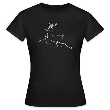 Rentier Silhouette | reindeer stylish - Frauen T-Shirt - Schwarz - Vorne - AI Model Female 172 dark (172cm)