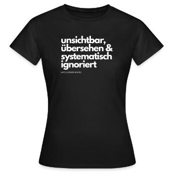 ME/CFS systematisch ignoriert white - Frauen T-Shirt - Schwarz - Vorne - AI Model Female 172 dark (172cm)