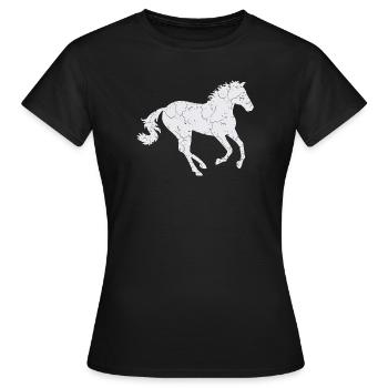 Cheval blanc au galop - T-shirt Femme - noir - Devant - AI Model Female 172 dark (172cm)