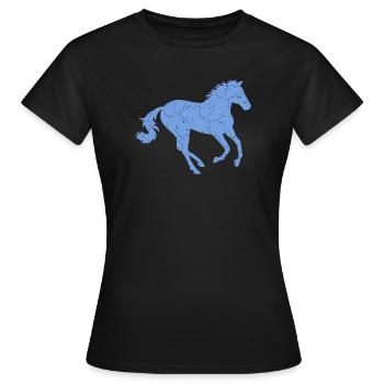 Cheval au galop - T-shirt Femme - noir - Devant - AI Model Female 172 dark (172cm)