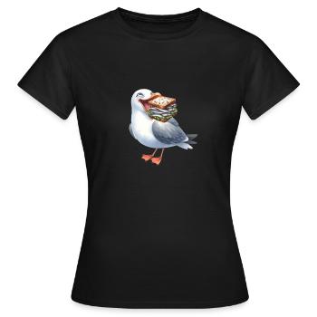 Mer du Nord Mer Baltique Mouette Mouettes Hareng maritime - T-shirt Femme - noir - Devant - AI Model Female 172 dark (172cm)