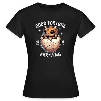 Dragon Shell Hatching Good Fortune - Women's T-Shirt - black - Front - AI Model Female 172 dark (172cm)