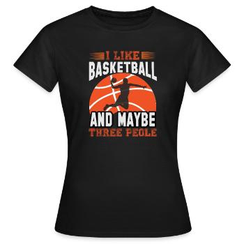 J’aime le basket-ball et peut-être trois personnes - T-shirt Femme - noir - Devant - AI Model Female 172 dark (172cm)