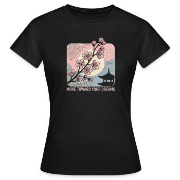 Rêve du Japon - T-shirt Femme - noir - Devant - AI Model Female 172 dark (172cm)