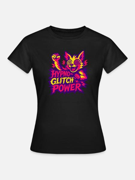 Hypno Glitch Power! - Frauen T-Shirt - Schwarz