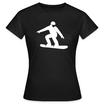 Snowboarder Silhouette Winterurlaub Wintersport - Frauen T-Shirt - Schwarz - Vorne - AI Model Female 172 dark (172cm)