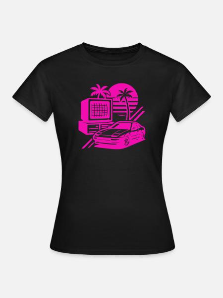 Miami Retro Pop Art - Frauen T-Shirt - Schwarz