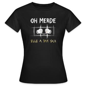 She Said Proposal Engagement - Women's T-Shirt - black - Front - AI Model Female 172 dark (172cm)
