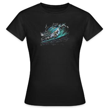 Surfeur - T-shirt Femme - noir - Devant - AI Model Female 172 dark (172cm)