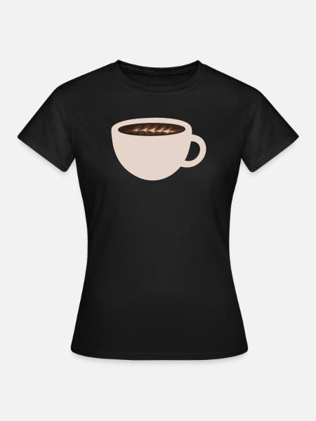 Elegant Coffee Latte Art Illustration - Women's T-Shirt - black