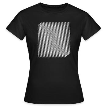 Conception d'illusion d'optique en spirale géométrique - T-shirt Femme - noir - Devant - AI Model Female 172 dark (172cm)