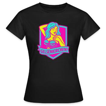 Gelsenkirchen Superstar en rose - T-shirt Femme - noir - Devant - AI Model Female 172 dark (172cm)