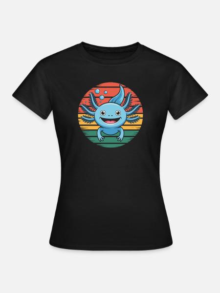 Axolotl Tierdesign - Frauen T-Shirt - Schwarz