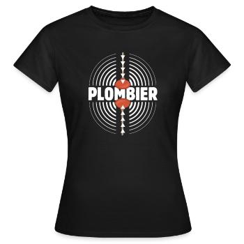 Retro Saugnapf Klempner - Frauen T-Shirt - Schwarz - Vorne - AI Model Female 172 dark (172cm)