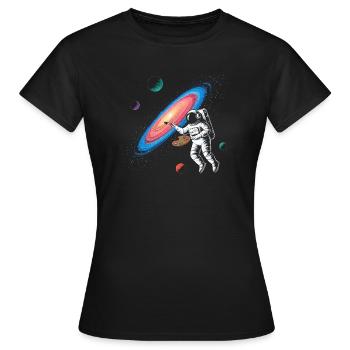 Artiste galactique dans l'espace - T-shirt Femme - noir - Devant - AI Model Female 172 dark (172cm)